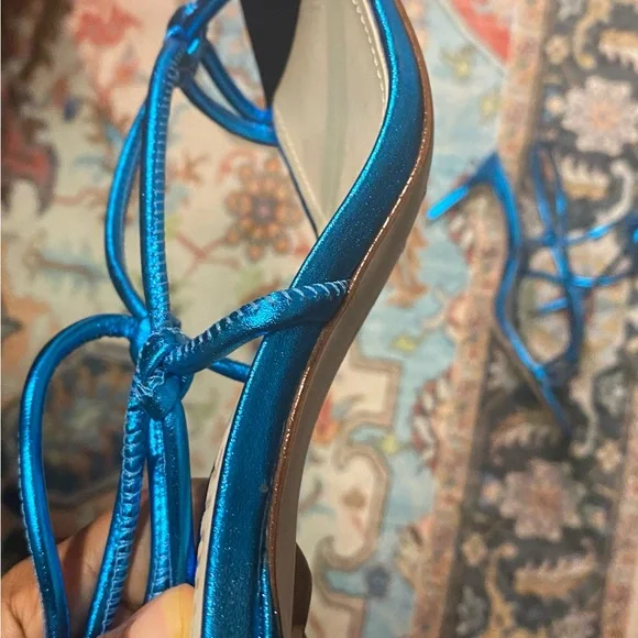 SCHUTZ Vibrant Blue Strappy Heels - Picture 3 of 6